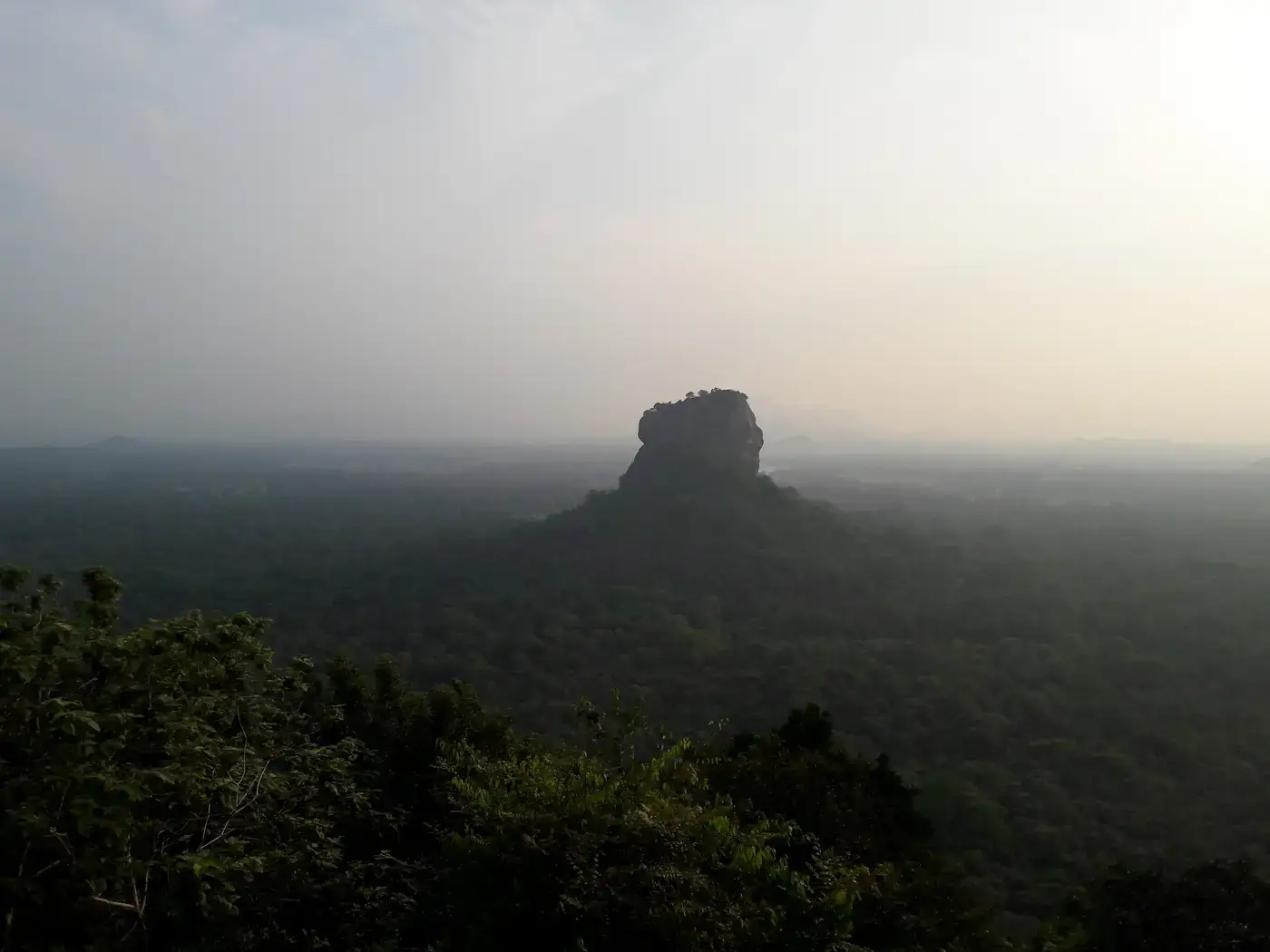 Sigiriya rock fortress above the forest in Sri Lanka